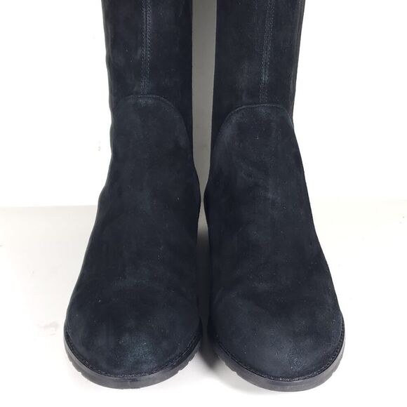 Stuart Weitzman Women's Lilene US 9 Black Suede Stretch Pull On Knee High Boots - Picture 4 of 16